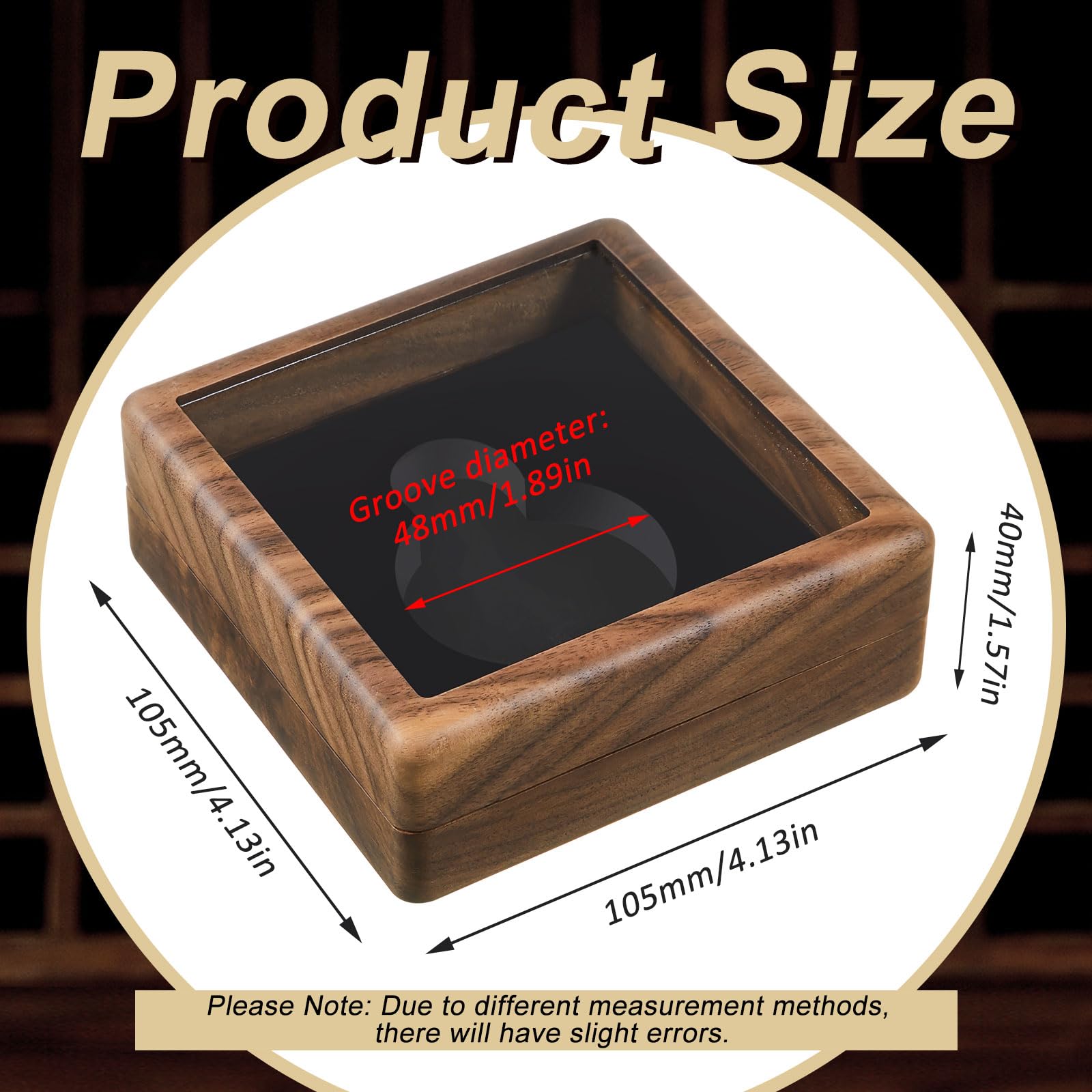 SiliFine 2 Pcs Wooden Pocket Watch Display Case Walnut Wood Single Gift Box for 1.89 Inches Pocket Watch with Clear Acrylic Window Display for Birthday Christmas Fathers Day Gift