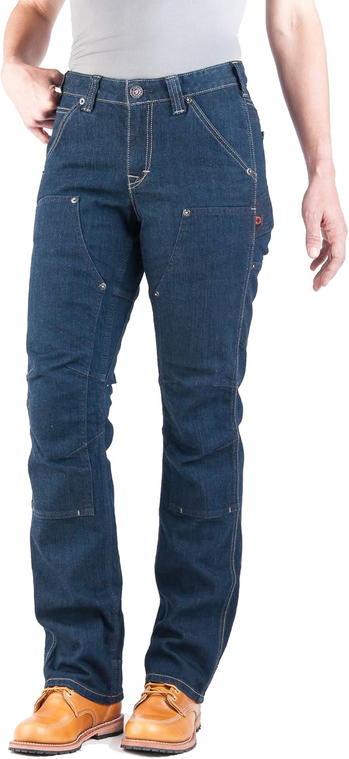 Dovetail Workwear Utility Pants for Women - Britt Utility Straight Fit Stretch Cargo Pant - Available in Denim or Canvas…: Clothing