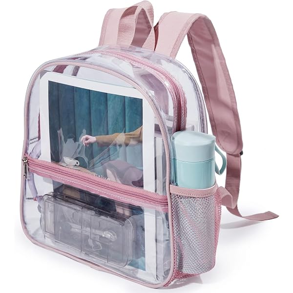 Mossio Clear Mini Stadium-Approved Backpack - Reinforced Straps, Front Pocket, Perfect For Concerts, School & Sports Events