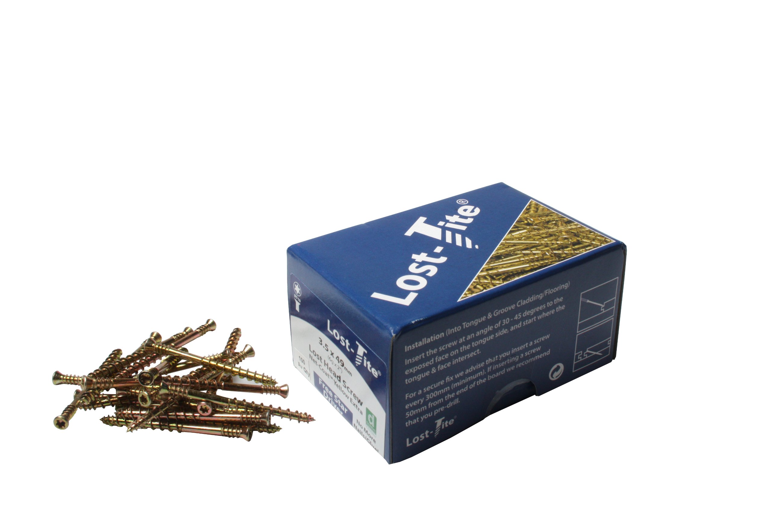 Lost-Tite TFLT3532 - 3.5 X 32MM Lost Head Screws - Box Of 200
