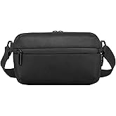 Long Keeper Small Sling Bag for Men Women Minimalist Crossbody Shoulder Chest Bag Waist Fanny Pack for Gym Travel Daily Use (Black)