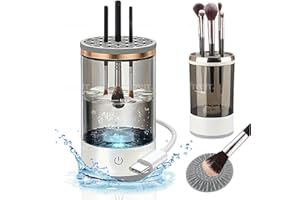 -E_ASY LIFE Electric Makeup Brush Cleaner: Cosmetic Automatic Spin Make Up Brush Cleaner Cleanser Machine, Complete Make Up Brush Cleaner Kit with Mat - A Perfect Brush Cleaner Make Up Gift for Women!