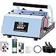 VEVOR Tumbler Heat Press Machine, 11-30oz Mug Press, Heat Up Fast and Even, Tumbler Press with Sublimation Paper, Tape and Gloves, Temp and Time Setting, for Sublimation Tumblers, Cups, Mugs, Blue