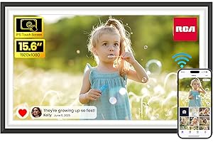 RCA 15.6" WiFi Digital Photo Frame Large Electronic Uhale Picture Video Frames with 32GB Memory 1920x1080P FHD IPS Touch Scre