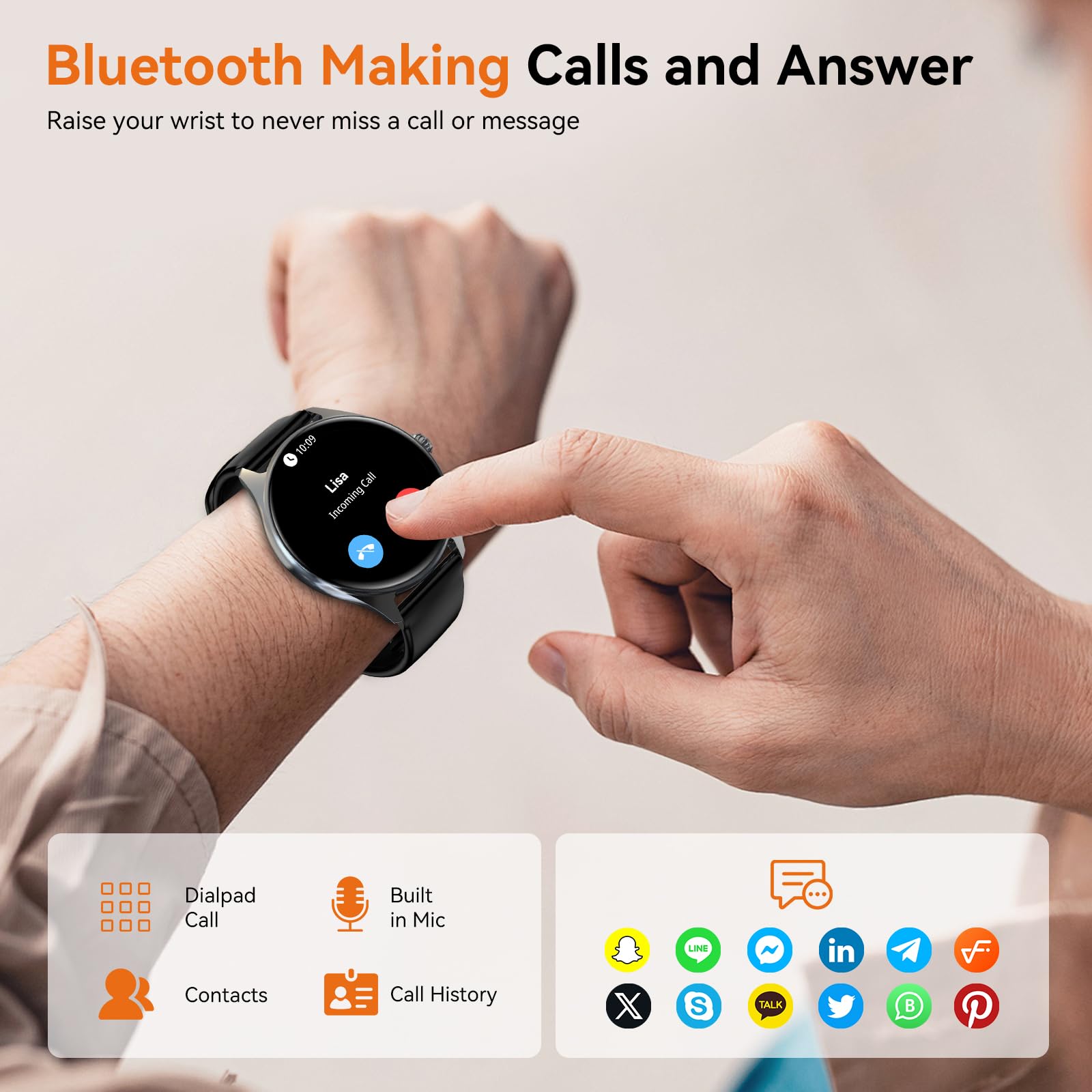 Smart Watches for Men Women, 1.43