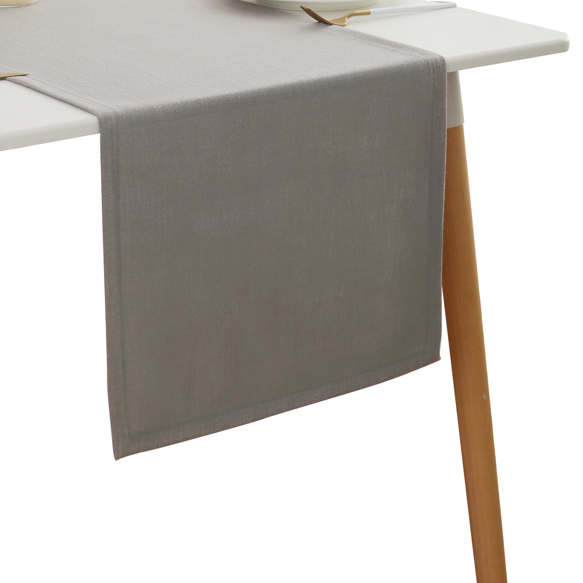 Simurq Light Grey Table Runner with Lotus Effect | Solid Color Dining Table Runner in Modern Style Decoration | Water-Repellent & Washable & Easycare Table Runners (Light Grey, 40x180 cm/ca.16x71 in)