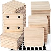 60 Pieces Unfinished Wood Coasters, GOH DODD 4 Inch Wooden Blanks with Non-Slip Pads for Laser Engraving Wood Burning Staining Painting Decoupage Housewarming Gifts Wedding Crafts Education, Square