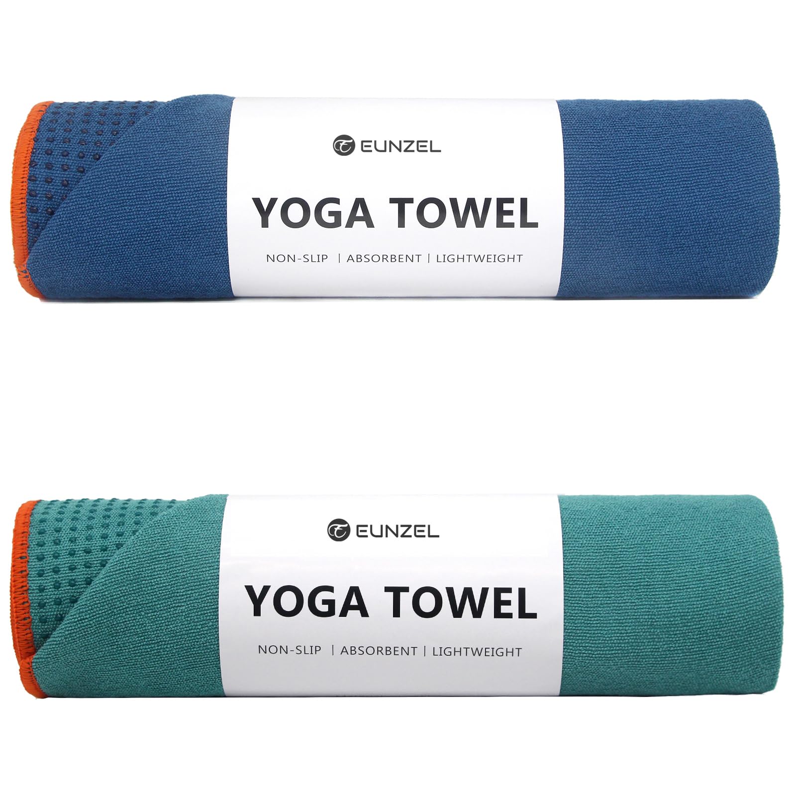 Photo 1 of Eunzel 2 Pack Hot Yoga Towel with Grip Dot, Non Slip Yoga Mat Towe Sweat Absorbent Towel for Hot Yoga,Bikram, Pilates and Fitness 72" x 24", Dark Cyan/Steel Blue