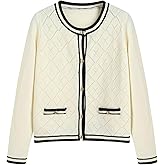 ZAFUL Women's Knit Cardigan Sweaters Fall Open Front Long Sleeve Crochet Knited Button Lightweight Cardigans Outerwear Coats