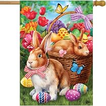 Amazon.com: Briarwood Lane Bandera de jardín de Pascua de ...