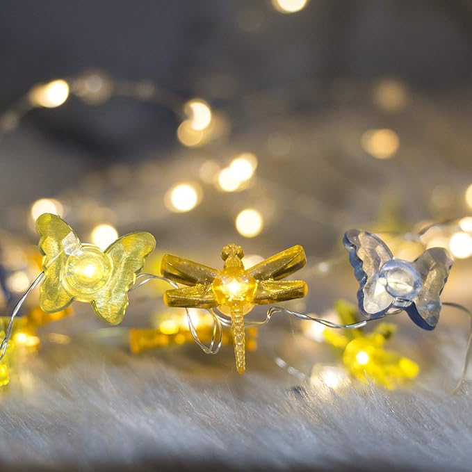 Funpeny Butterfly and Dragonfly String Lights, 40 LED