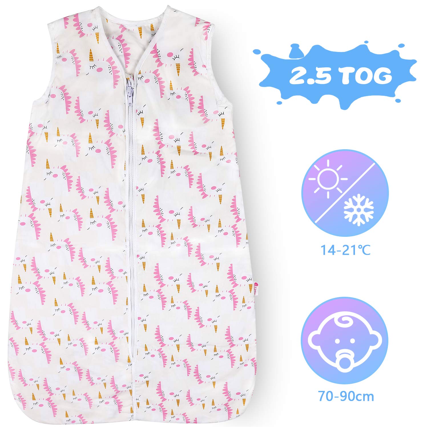 Lictin Baby Sleeping Bag For Winter 25 Tog Baby Wearable Blanket Sleeping Sack Baby Swaddle Blanket Sack With Adjustable Length 70 90cm For Infant