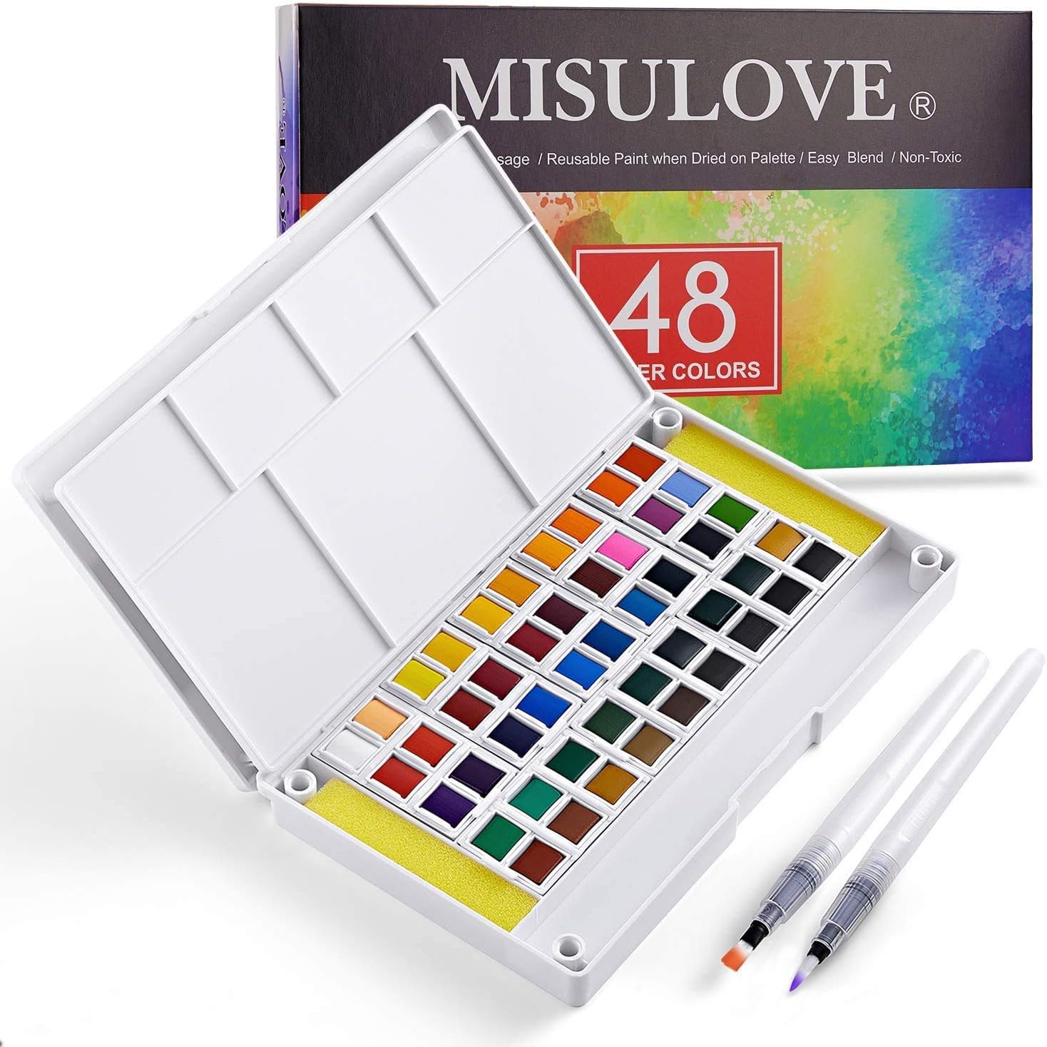 MISULOVE Watercolor Paint Set for Adults with 48 Premium Paints, 2