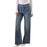 UPNET Women’s High Waisted Baggy Jeans – Stretchy Wide Leg Tummy Control Straight Leg Denim Pants Trendy Jeans for Women 2025