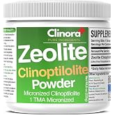 Clinora Micronized Zeolite Clinoptilolite Powder, 95% Purity, 8 oz | Micronized under 1 micron, 95% clinoptilolite, no fillers or additives, nearly tasteless, wooden scoop included