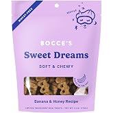 Bocce's Bakery Sweet Dreams Soft & Chewy Dog Treats, Banana & Honey (6 oz) | Oven Baked, Wheat-Free Everyday Dog Treat Cookie