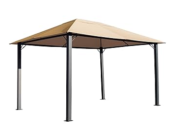 QUICK STAR Metall Garten Pavillon Paris 3x4m Antik Sand Partyzelt