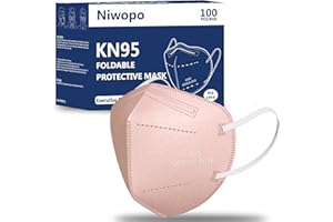 NIWOPO Face Mask 100 Pack, Individually Wrapped, 5-Ply Breathable Comfortable Safety Mask Filter Efficiency≥95% Against PM2.5
