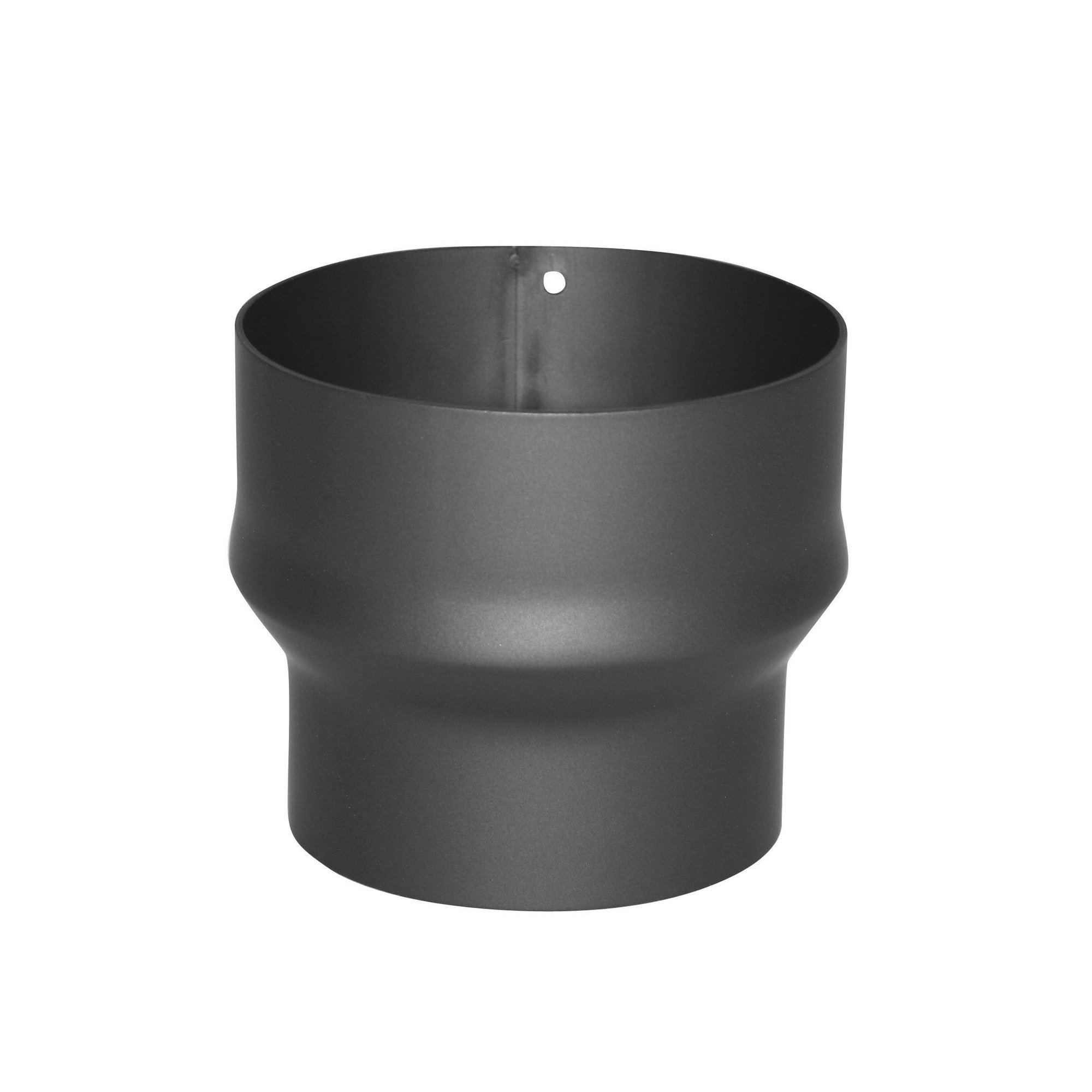 Kamino-Flam Stove Pipe Increaser, Senotherm Coated Round Chimney Flue Connection, Heat Resistant Chimney Adapter, Stove Pipe Extension Ø 150 mm to Ø 180 mm, Cast Iron Grey