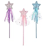ASTER Glitter Star Wands 3Pcs 11 Inches Princess