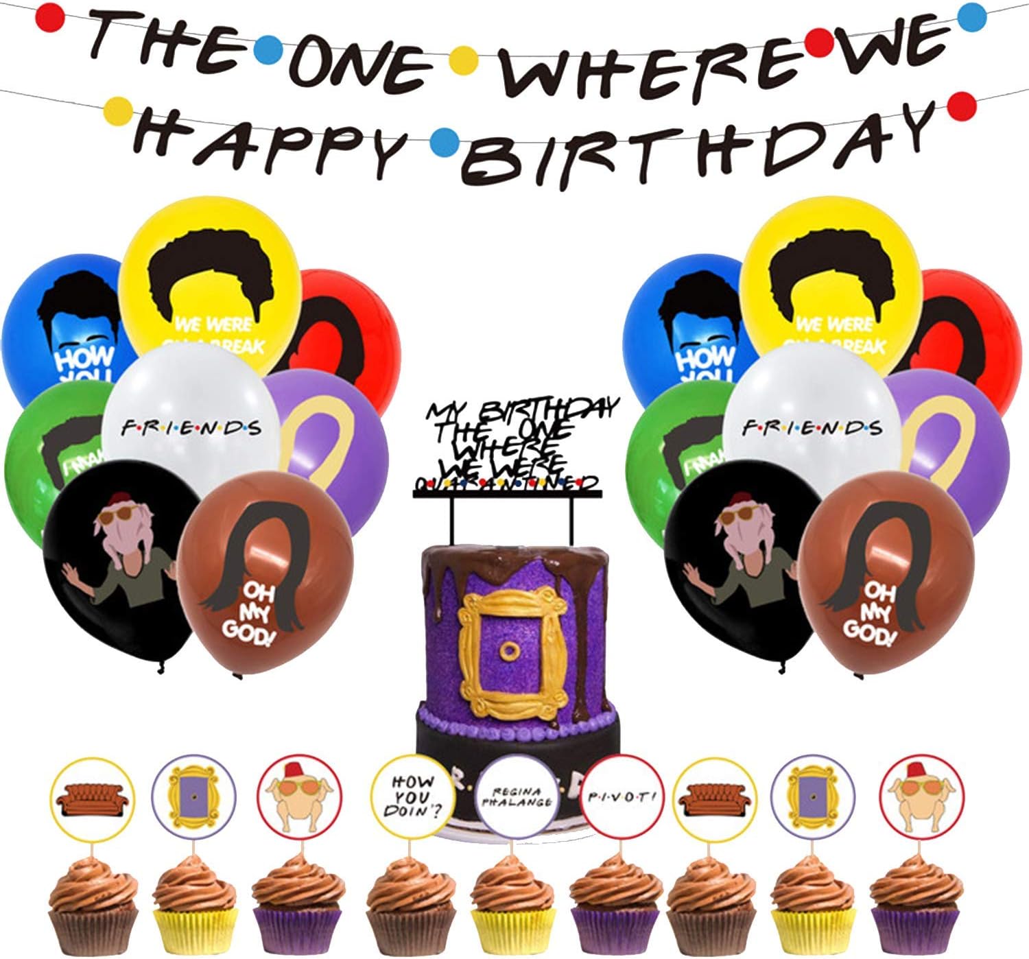 Amazon Com Friends Tv Show Party Supplies Friends Show Themed Banner Friends Birthday Party Decorations Supplies Set Themed Happy Birthday Decorations For Kids Adults Party Decorations Toys Games