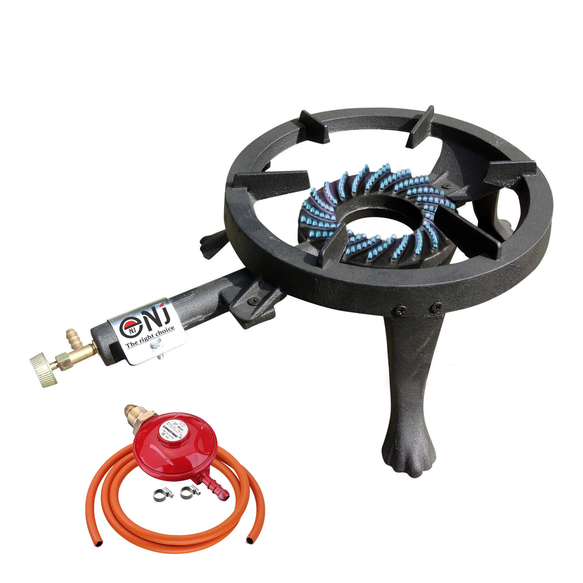 NJ GB-24 Gas Boiling Ring Cast Iron Burner Large Cooker LPG Stove Outdoor 8kW (Propane 37mbar Screw-on)