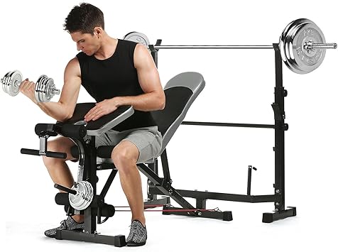 Maquina de Ejercicios Gimnasio Plegable Ajustable 300 KG, Banco de ...
