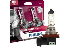 Philips Automotive Lighting H11 VisionPlus Deluxe Upgrade Automotive Replacement Headlight Bulb, for High Beam, Low Beam, and Fog Positions (Pack of 2)