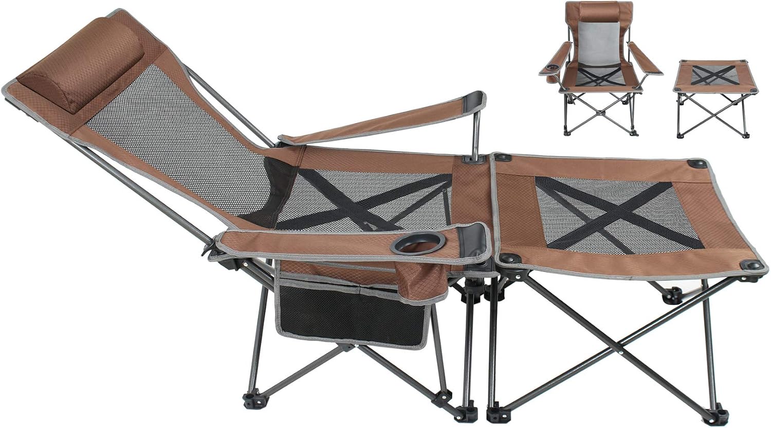 Amazon.com: Explore Land 2 in 1 Folding Camping Chair Outdoor Reclining