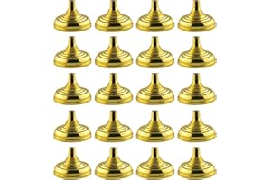 Mini Flag Holder Stands Table Flag Stand Base for Small Flags, Company and Sports Team Logo Flag 20pcs (Gold)