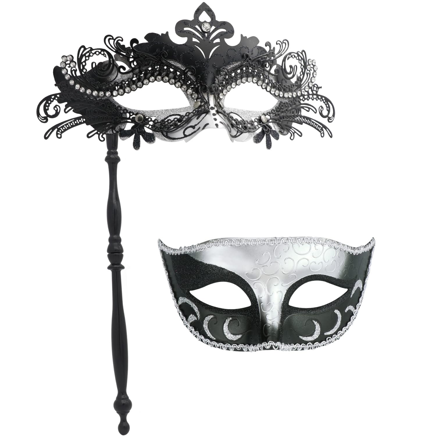 Coddsmz Masquerade Mask for Women on Stick Venetian Masks Costume Party Masks Mardi Gras Mask Christmas Halloween