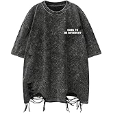 SOLY HUX Men's Short Sleeve Gothic Graphic T Shirts Baggy Tees Distressed Tops Vintage Streetwear