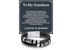 Bandmax Celtic Knot Beads Cuff Bracelets for Men Waterproof Durable Braided Wax Rope Bracelet Wristband 7-9 Inch Gift for Son