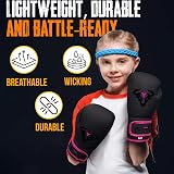 Islero Fitness Kids Boxing Gloves Pink 4 OZ Matte Black Junior MMA Gloves view 2