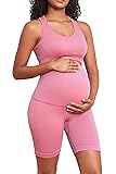 Women's Maternity 2 Piece Outfit Set - Bra & Shorts