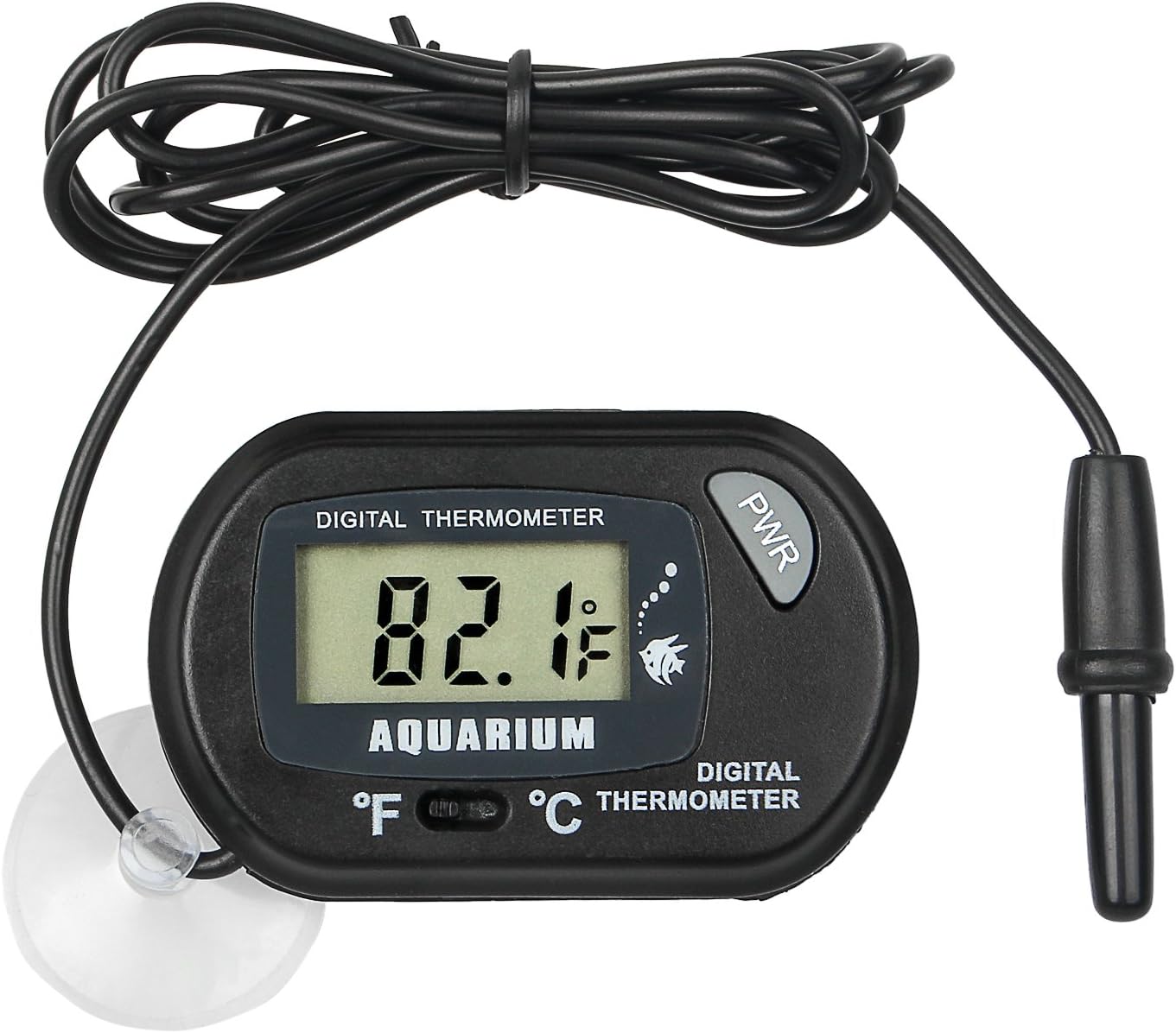 Qooltek Digital Mini Thermometer with Probe Temperature Gauge for Aquarium Fish Tank Water Terrarium Refrigerator