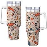 YWTGEYEY Western Cow Boy Gifts Tumbler 40 Oz Stainless Steel Vacuum With Lid & Straw, Insulated Trunk Mug, Funny Gifts For Women Men