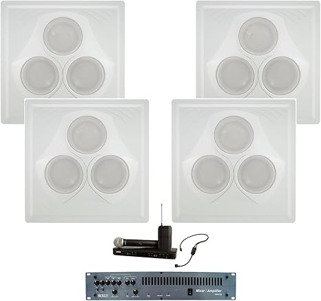 Amazon Com Wireless Classroom Sound System 4 Ceiling Speakers