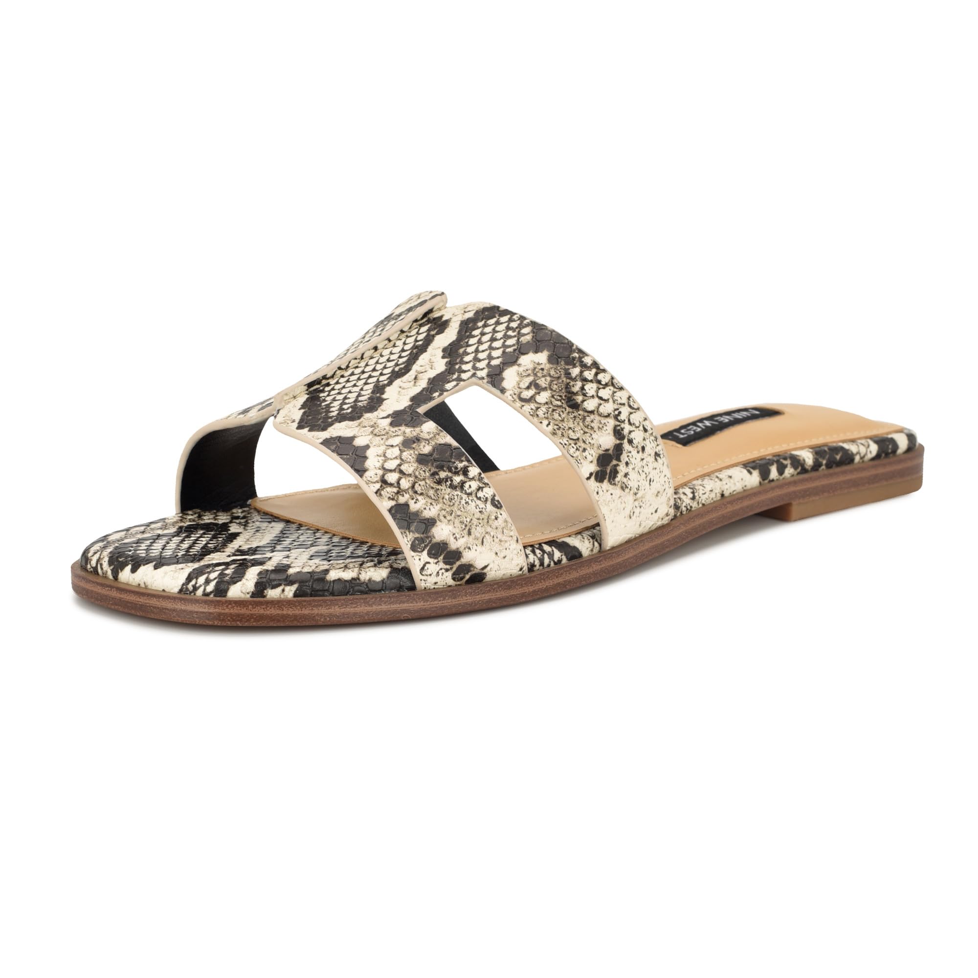 Nine West Women’s Giny Sandal, Light Natural Snake Multi 110, 9