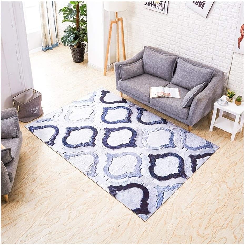 Rug Rectangular Geometric Pattern Nordic Sofa Carpet Modern Minimalist Coffee Table Bedroom Bedside Mat CHENGYI (Color : B, Size : 200x300cm)
