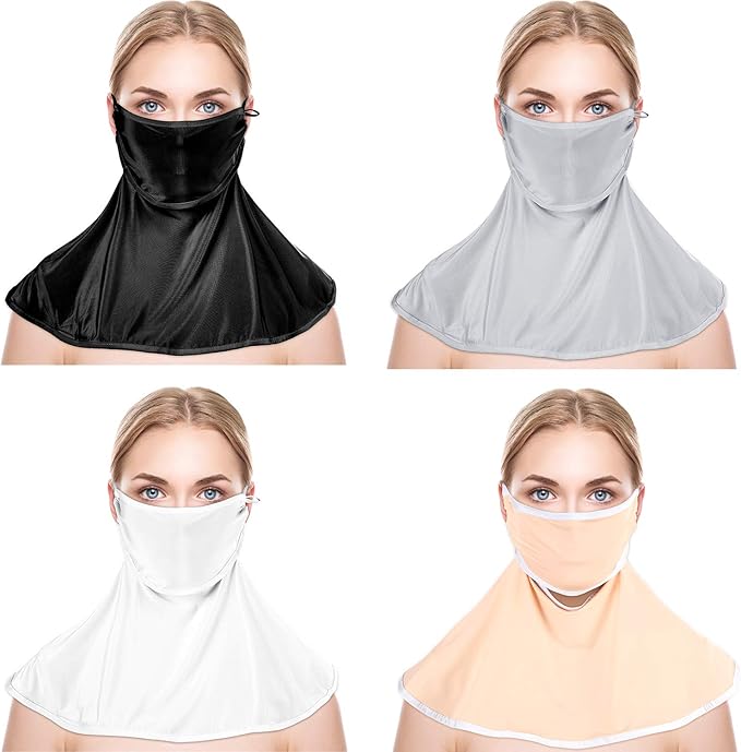 2 Pieces Unisex Face Cover Sun Protective Face Bandana Women Summer UV