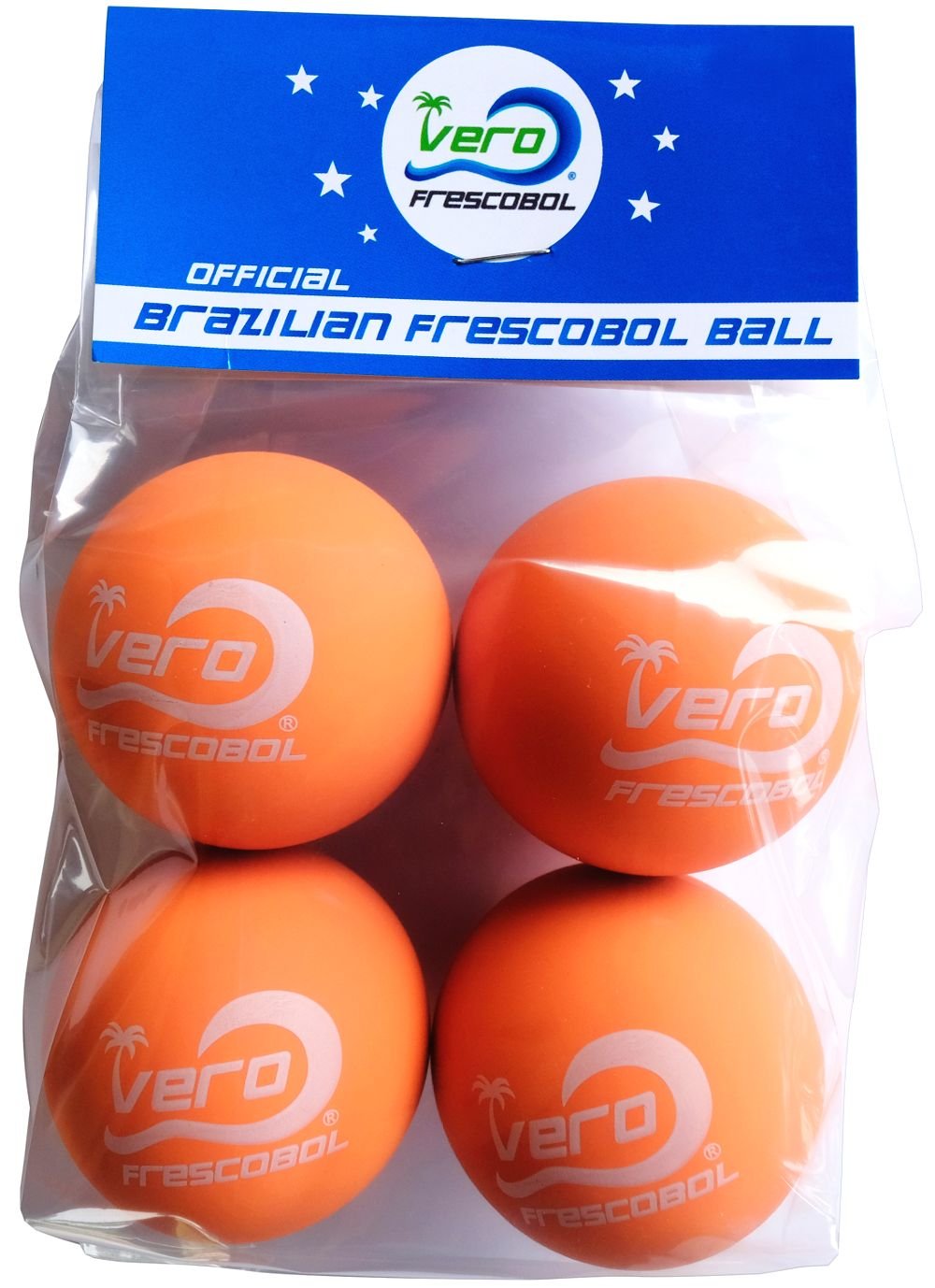 Frescobol Balls, Brazilian Papaya Orange Ball 4-Pack