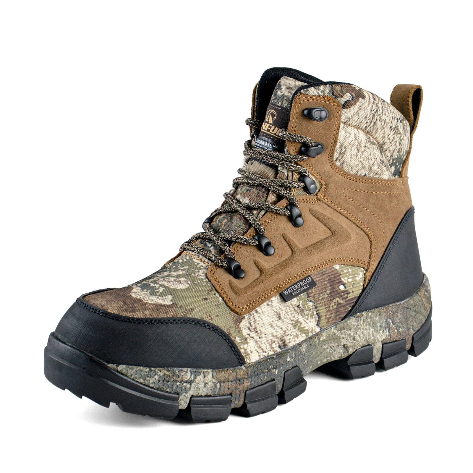 Photo 1 of R RUNFUN Men's Hunting Boots Waterproof Hiking Boots Lace-up Insulated Work Boot, 7" Breathable Lightweight Outdoor Boot, 200g Insulation(RF2307-7CLP,Size10.5)
