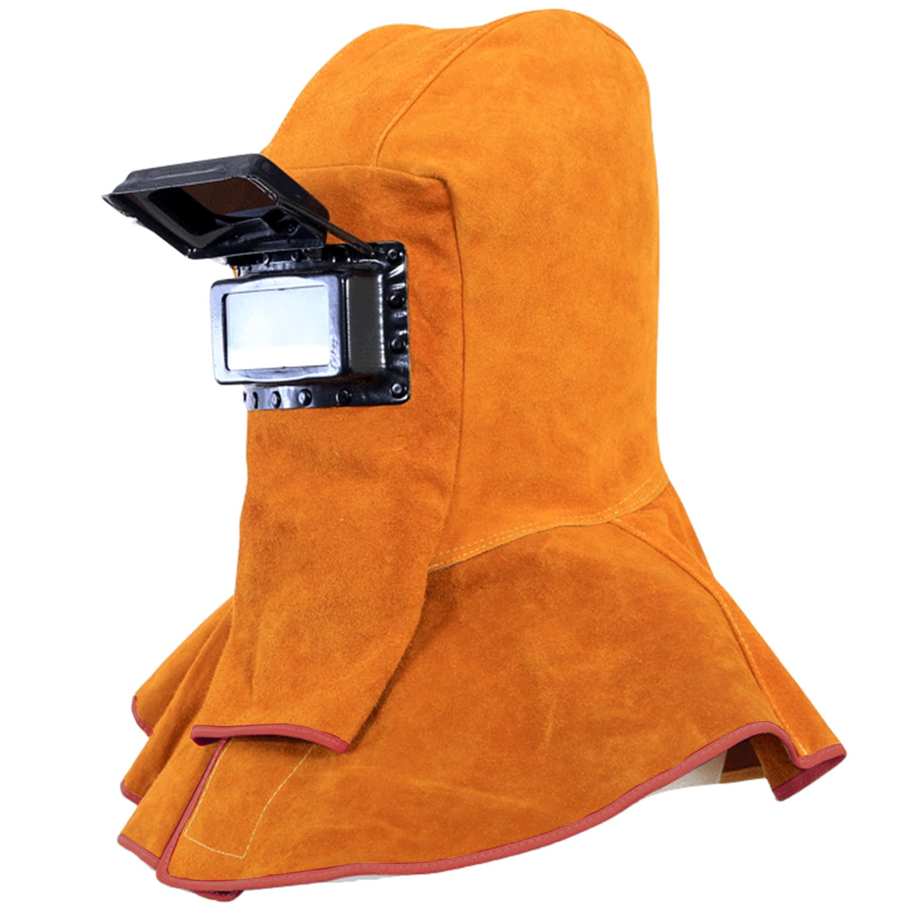 Photo 1 of Welding Helmet Mask with Darkening Filter Lens Flip Open Lens, T TOVIA Leather Welding Caps Protector with Neck Shoulder Drape Full Head Cover Protection for Men & Women