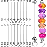 Heclia 20 Pcs Beadable Keychain Bars Silver Sturdy Stainless Steel Blanks Keychain Making Supplies Kit Detachable Charms Making Accessories for DIY Craft Project Pendant Backpack Wallet Gift