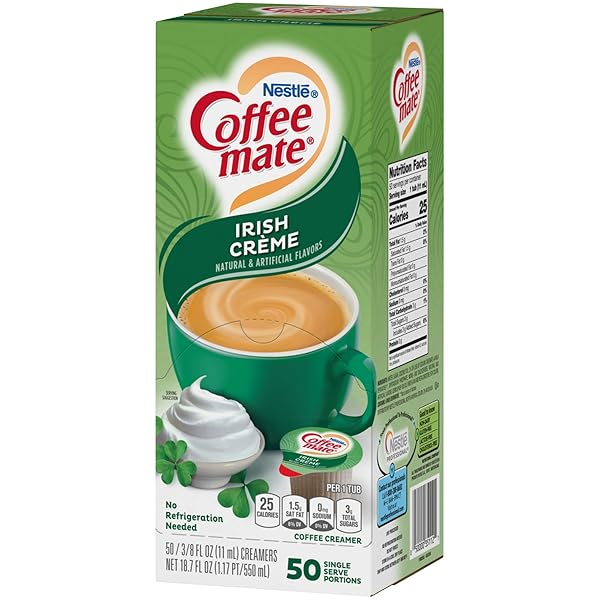 COFFEE-MATE IRISH CREME LIQUID CREAMER 50 SINGLE SERVE 3/8 FL OZ
