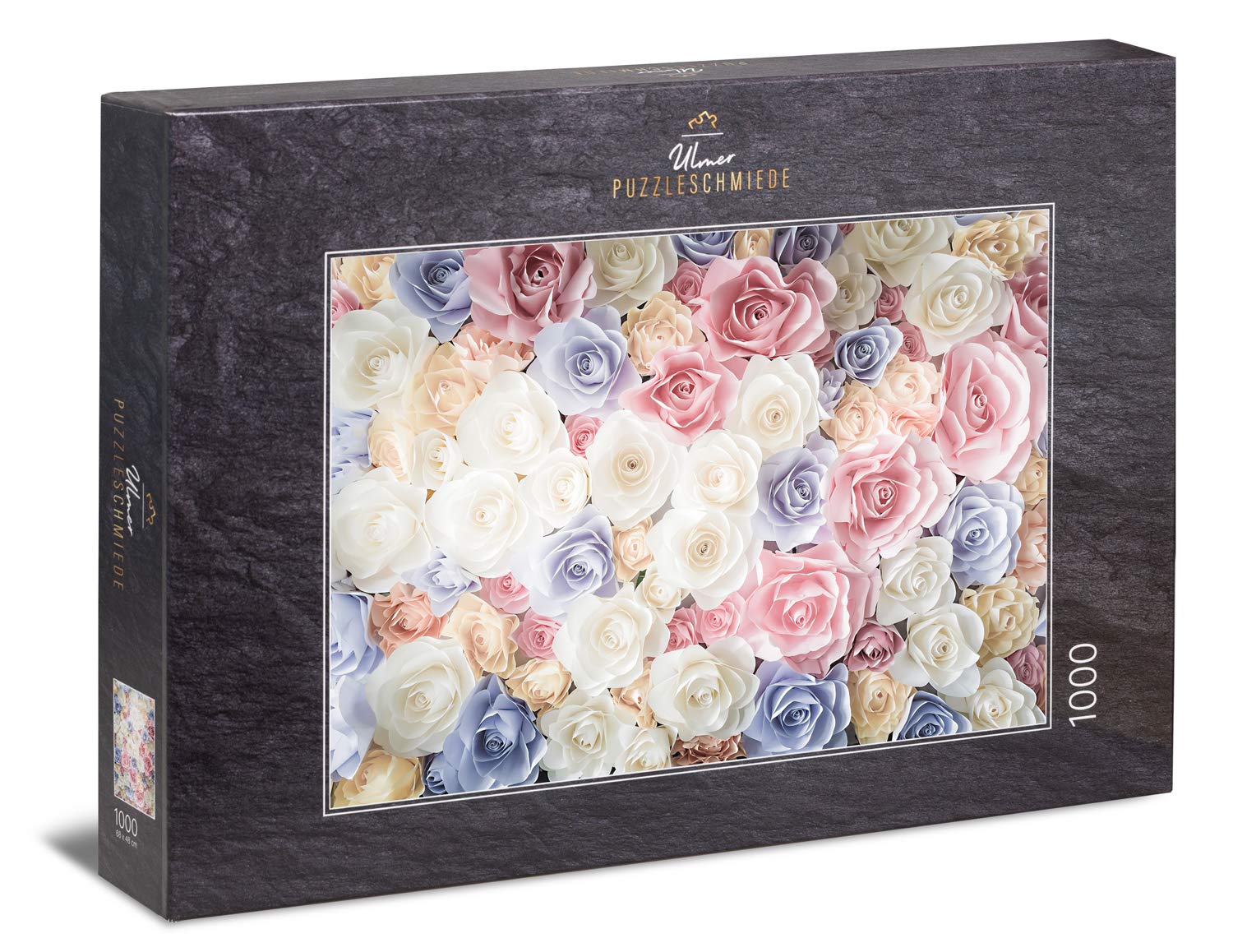 Ulmer Puzzleschmiede - Puzzle "Rose Love": 1000 pieces jigsaw puzzle - festive rose petals in vintage design