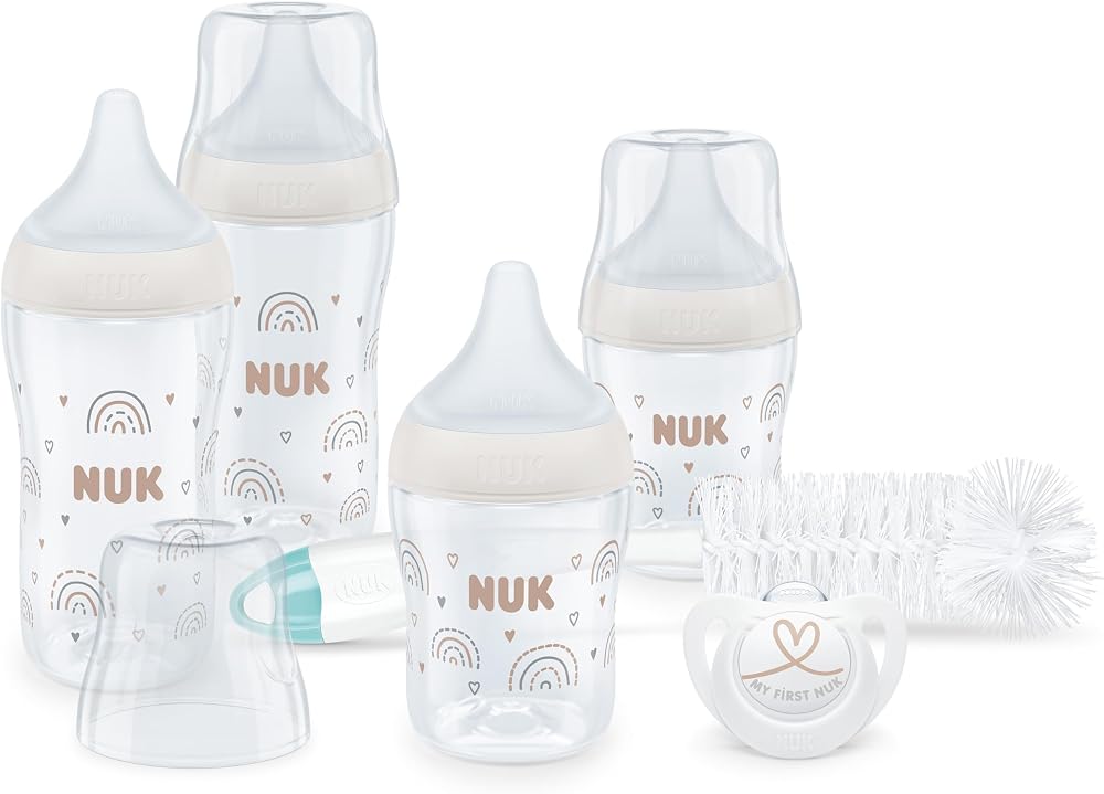 NUK Perfect Start Set 7 Count 0-6+ Months Anti Colic Bottles Soother Case