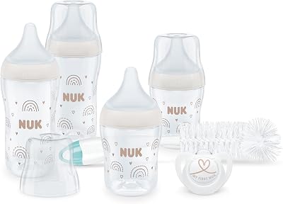 NUK Perfect Start Set 7 Count 0-6+ Months Anti Colic Bottles Soother Case