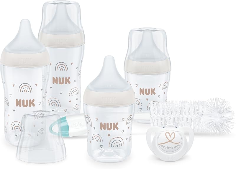 NUK Perfect Start Set 7 Count 0-6+ Months Anti Colic Bottles Soother Case